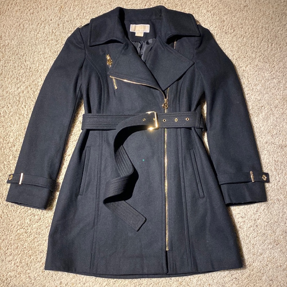 Black Michael Kors Wool Blend Coat